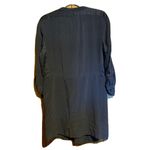 Gerard Darel  Womens Size 42 Gray Printed Button Up Cinched Drawstring Tunic Top Photo 3