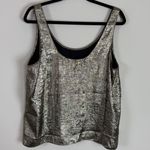 Banana Republic Metallic Gold Scoop Front+Back Blouse Size Large Photo 7