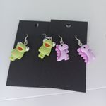Handmade  Frog and Dinosaur Earrings Photo 1