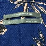 Anthropologie  Women’s Size XS Royal Blue Floral Printed Embroidered Neck Top Photo 4