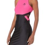 Puma Fuchsia & Black Sleeveless Cutout Exercise Mini Dress Size Medium Photo 0