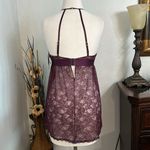 Cinema Etoile Purple Lace Babydoll Slip‎ And Thong Panty Size Small Photo 2