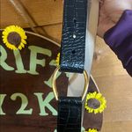 Talbots  Leather Black Gold Oval Hook Loop Adjustable Belt 36”-38.5” S-L Elegant Photo 6