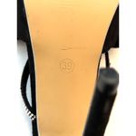 Black Heels Satin Rhinestone Bedazzled Bow Size 39 Open Toe Wedding Holiday Shoe Photo 8