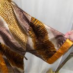Vintage silky leopard robe pockets cozy sexy cougar mob wife golden old money Gold Size 2X Photo 6