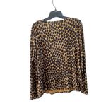 Boden Cheetah Animal Print Long Sleeve Pocket Top US 14 Brown Black Minimalist Photo 1