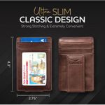 Money Clip Leather Wallet For Men Slim Front Pocket RFID Blocking with Super Strong Magnetic Photo 5