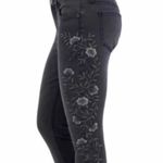 Seven 7 Jeans Seven7 Black Floral Skinny Jeans Photo 2