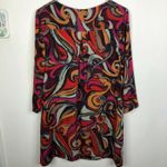 Maeve  Anthropologie Womens Flavia Swirl Shift Tunic Dress Size S Red Pink Photo 5