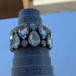 Vintage Italian Bracelet Large clear Blue Multiple Crystals Stones Quality Sz 7” Photo 3