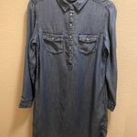 Boden Blue Long Sleeve Jean Collared Linen Blend Shirt Dress Size 6R Photo 0