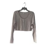 BP NWT grey fog cropped long sleeve Henley size XL 98% cotton Photo 1