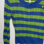 Aeropostale Y2k Blue and Green Striped Ribbed Sweater Size L Photo 4