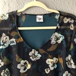 CAbi Floral Dress, Small, Tiered Ruffle Hem, Blue Mini Dress Photo 3