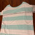 Garnet Hill  Top Women’s Aqua Blue Stripe Layered Scoop Neck Beachy Boho size xs Photo 11