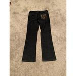 St. John  Jeans Women's Sz 8 Dark Wash Black Straight Leg Bling Pocket Inseam 33‎ Photo 3