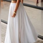 Commense Linen Pleated Maxi Skirt size large White Photo 1