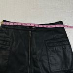 Free People Vegan Leather Black A-Line Zip Front Mini Skirt Photo 5