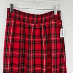 Old Navy skirt large tall tartan plaid modal smocked waist A line midi red NEW Photo 1
