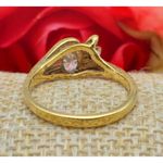 Cute Gold Tone Fashion Cocktail Ring Clear Crystals Size 7.5 Photo 4