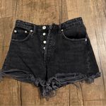 ZARA  Charcoal Frayed Jean Shorts Photo 0