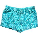City Streets Womens  Woven Shorts Teal Mermaid Tie Dye Swim Cover Up Shorts  Sz L Photo 2