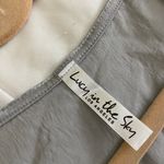 Lucy in the Sky Wrap Dress in Silver Blue Satin Photo 3