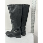 Clarks Womans Riding Boots 9.5M Black Full Zip Round Toe Buckle Strap Accent Photo 3