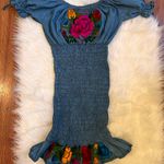 Anthropologie  Embroidered denim mini dress Photo 1