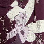 DISNEYLAND Vintage Tinker bell Hooded Sweatshirt Embroidered Skulls Purple SMALL Photo 3