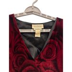 Natori  Velvet Floral Red Roses Dress Women's Size M Medium Long Sleeve *read/see Photo 4