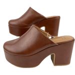 A New Day  Brown Size 7 Womens Cheyenne Platform Clog Heels Photo 2