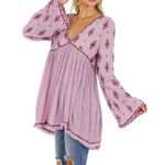 Free People  Diamond Embroidered Long Sleeve Top Photo 2