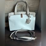 Nine West White and Tan Satchel with Modern Design Photo 1