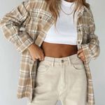 Princess Polly Lightweight Shacket Tan Beige Photo 0