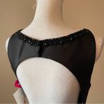 Mori Lee  | Black High Low Floral Accent Beaded Open Back Evening Gown Sz 8 Photo 8