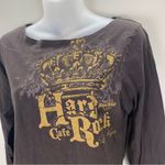 Hard Rock Cafe Graphic brown Gold 100% Cotton Shirt Top size Large Photo 2