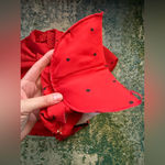 NOS vintage Chez California red ruffle polka dot shift dress, size 12 Photo 13