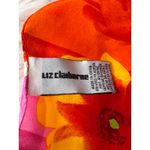 Liz Claiborne Vintage  Scarf Silk Floral‎ Print Bright Orange Pink Women's Photo 3