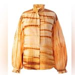 Alix of Bohemia Poet Sunrise Shibori Blouse Gold Tie Dye Long Sleeve Top Size M Photo 1