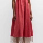 NEW EDDY gavin beaded fringe midi dress in rhubarb Size XS Photo 0