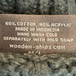 Wooden Ships  Oversized Boatneck Striped Open Knit Cotton Sweater Medium Large Photo 5