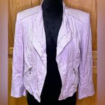 White House | Black Market  Open Front Linen Blend Moto Jacket‎ Blazer Lilac Size 6 Photo 2