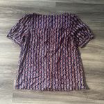 Lilly Pulitzer  Silk Ruffled Short Sleeve Blouse 14 Navy Printed Exquisite Top Photo 1