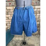 Shorts high waisted 1980s cinch waist pockets Blue Size 14 Photo 8