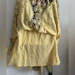 Anthropologie Yellow Strapless Embroidered Dress Photo 4