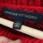 Adrienne Vittadini VTG Sweater Womens L Windowpane Collared Pullover Button Knit Photo 2