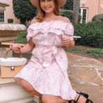 Lisa Marie Fernandez X target pink floral off shoulder dress‎ Size L Photo 0