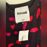 NWT Koché Red and Black Twisting Tee Dress Size 6 Photo 2