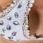 None White lace bikini Swarovski crystals wedding bachelorette FIRM Photo 34